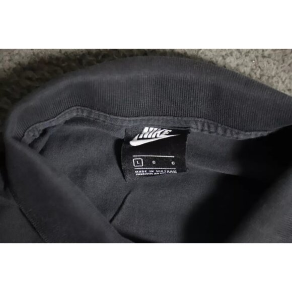 Nike Sportwear Polo Shirt Mens L Black Spread Collared Swoosh Logo Embroidered - Picture 4 of 8